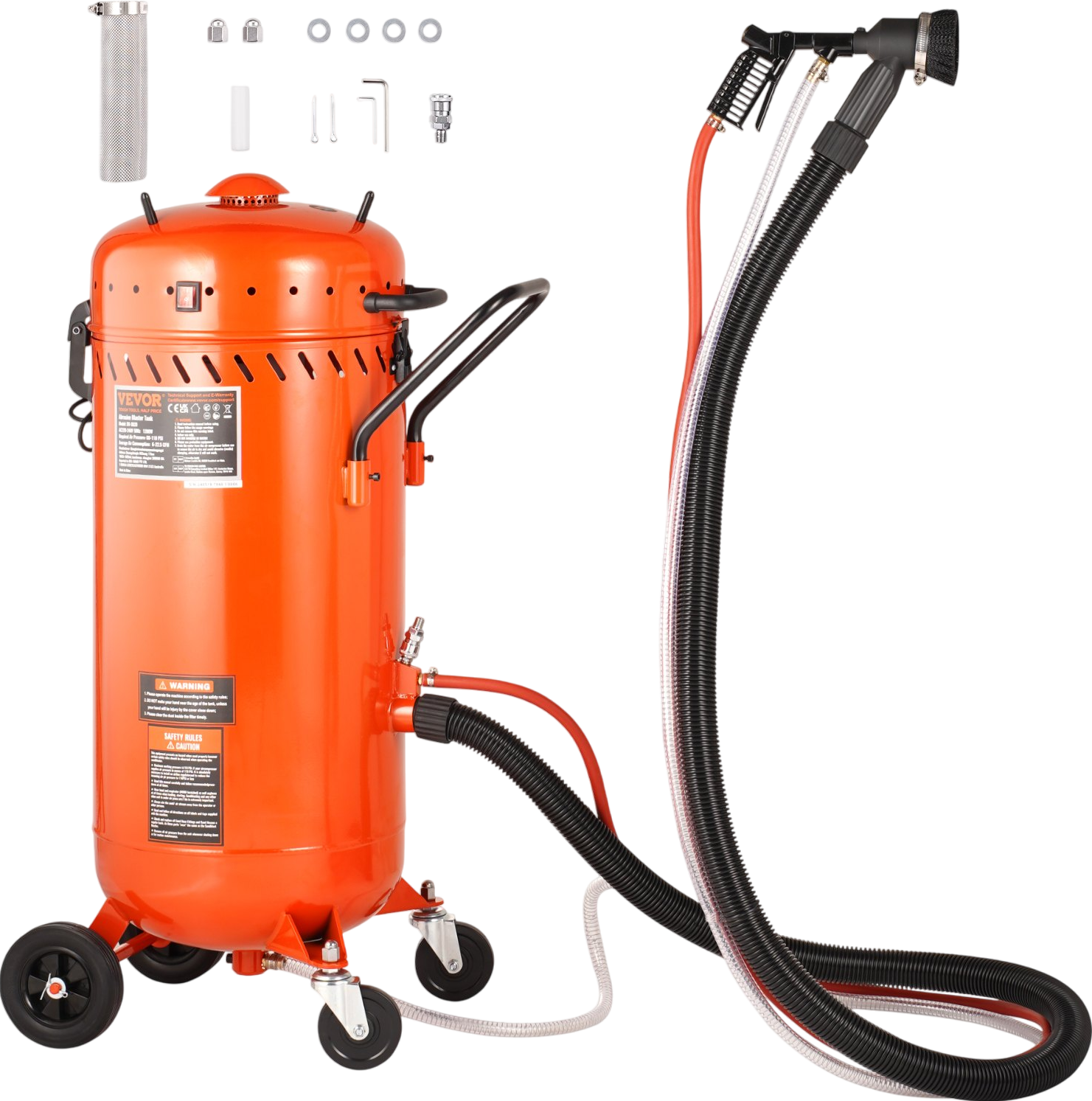 Vevor Sand Blaster Vacuum 28 Gal 1200W Dustless Sandblaster 60-110 PSI Heavy-Duty Abrasive Machine New