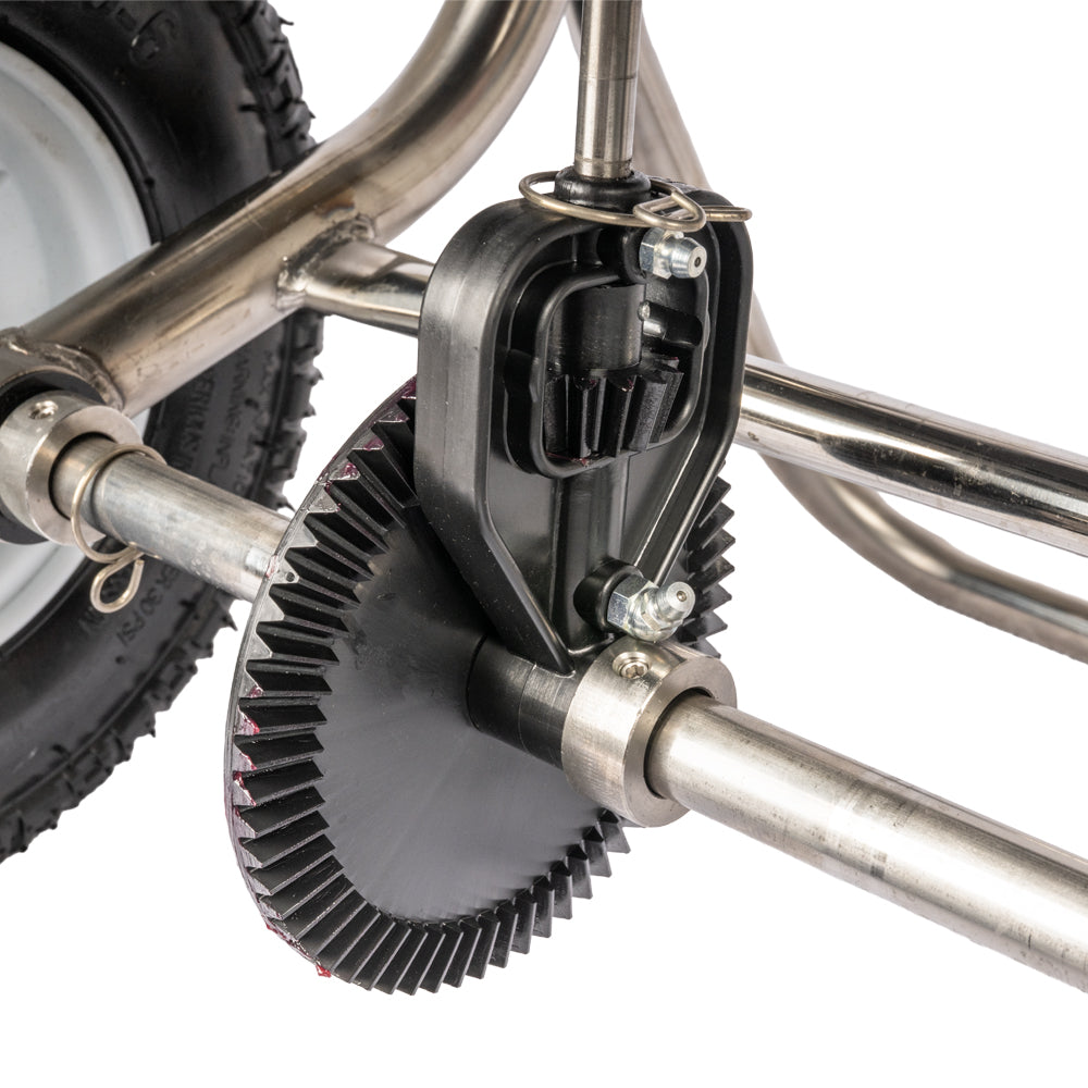 Earthway Prizelawn Broadcast Spreader 80 lb. Hopper Stainless Steel with Pneumatic Tires New