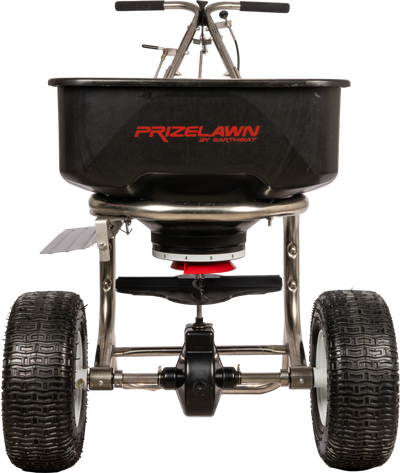 Earthway Prizelawn Broadcast Spreader 80 lb. Hopper Stainless Steel with Pneumatic Tires New