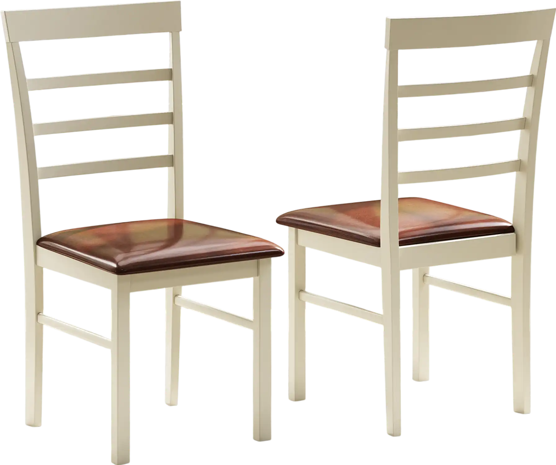 Costway PU Leather Upholstered Armless Wooden Dining Chairs Set of 2 White 923147586 New
