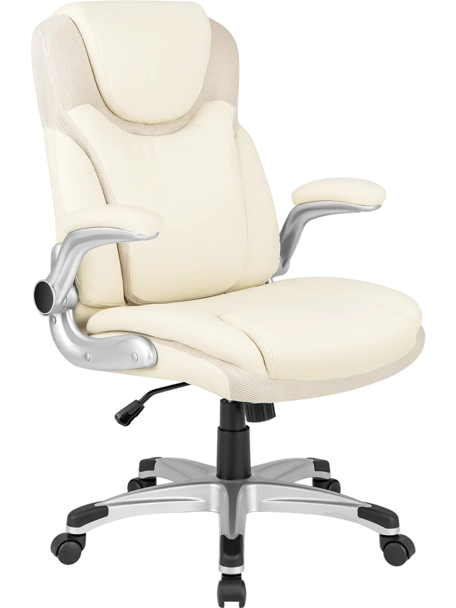 Costway Ergonomic Executive Office Chair PU Leather Flip-Up Armrests Rocking 75236489 New