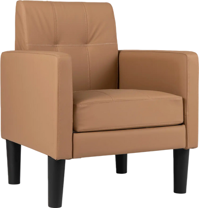 Costway PU Leather Modern Accent Chair Removable Seat Cushion 13612338 New