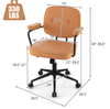 PU leather office chair in orange with adjustable height, rocking backrest, and ergonomic armrests for versatile use.