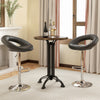 Height Adjustable Bar Stools Set of 2 with Hollow Back and Footrest-Black - Gallery View 1 of 8