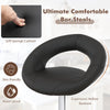 Black bar stool with ergonomic hollow back and soft sponge cushion, adjustable height for personalized comfort.
