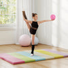 PU Leather Tri-Folding Gymnastics Tumbling Mat with Carrying Handles-Macaron - Gallery View 1 of 9