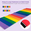 Colorful PU leather tri-folding gymnastics tumbling mat with hook and loop fasteners for easy expansion and storage.