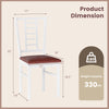 White PU leather upholstered dining chair with high backrest and slatted design, ideal for kitchen or dining room use.