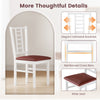 White PU leather upholstered dining chair with high backrest and wide seat, ideal for kitchen and dining room use.