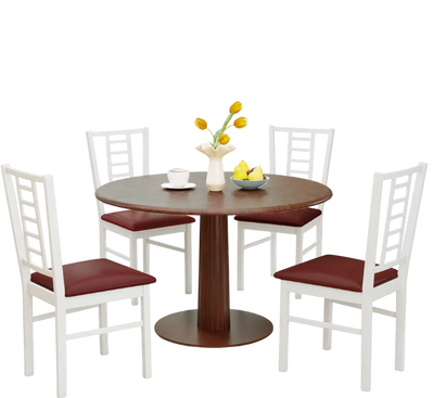 Costway PU Leather Upholstered Wood Dining Chairs Set of 4 White 49080606 New