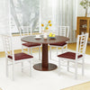 PU Leather Upholstered Wood Dining Chairs Set of 4-White - Gallery View 1 of 9
