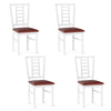 Set of 4 white PU leather upholstered dining chairs with high backrest and wide seat, ideal for dining rooms and.
