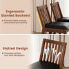 PU leather dining chair set of 2 with ergonomic slanted backrest and slatted design for improved airflow and comfort.
