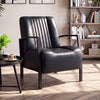 PU Leather Upholstered Armchair with Padded Seat and Back Comfy Lounge Reading Chair-Black - Gallery View 1 of 8