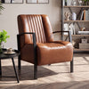 PU Leather Upholstered Armchair with Padded Seat and Back Comfy Lounge Reading Chair-Brown - Gallery View 1 of 8