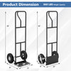 P-handle hand truck with foldable load plate, heavy-duty metal construction, 660 lbs capacity for warehouse and garage.
