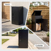 Black package delivery box with lockable door and anti-theft board, suitable for porch, yard, and curbside use.