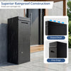Package delivery box with sloped roof, anti-theft baffle, and rainproof construction for secure outdoor use.