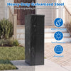 Package delivery box in black made of heavy-duty galvanized steel, featuring lockable doors for outdoor security.
