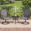 Padded Patio Swivel Chairs Set of 2 Ergonomic Outdoor Dining Chairs with Breathable Fabric-Gray - Gallery View 1 of 7