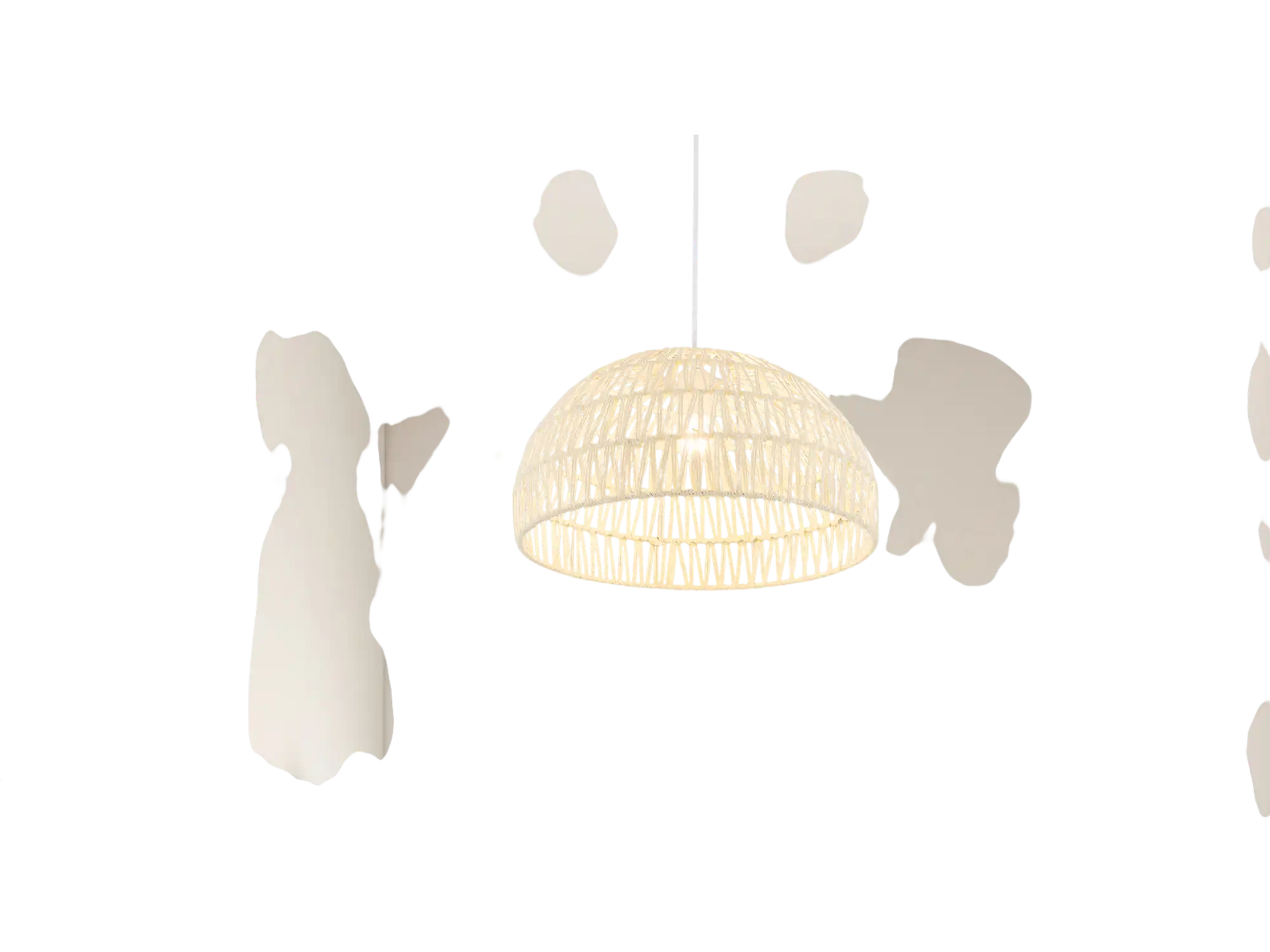 Costway Farmhouse Rattan Pendant Light Beige 45786329 New