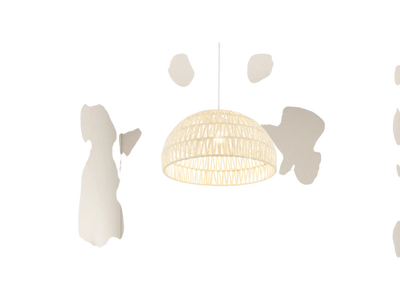 Costway Farmhouse Rattan Pendant Light Beige 45786329 New