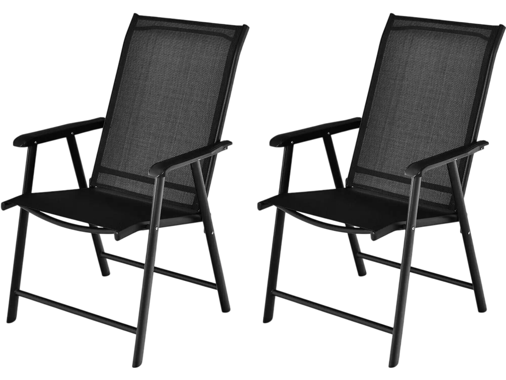 Costway Set of 2 Outdoor Patio Folding Chairs Ergonomic Armrests 12640895 New