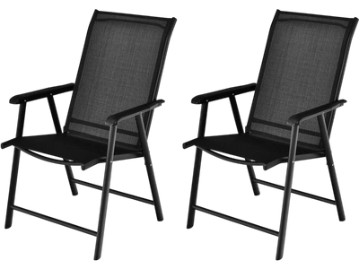 Costway Set of 2 Outdoor Patio Folding Chairs Ergonomic Armrests 12640895 New