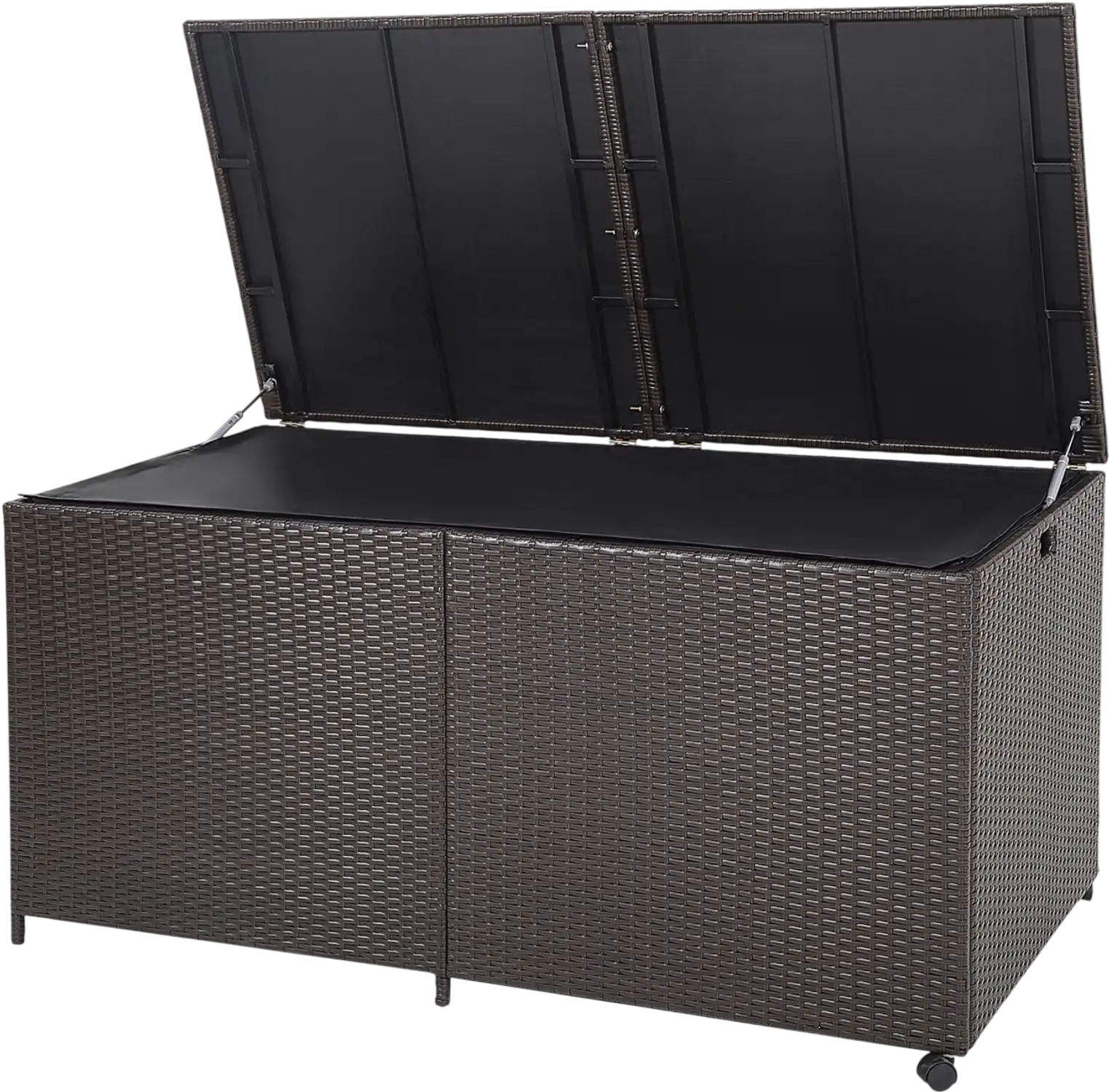 Costway 175-Gallon Outdoor Storage Deck Box w/ Wheels & Zippered Liner 97451236 New