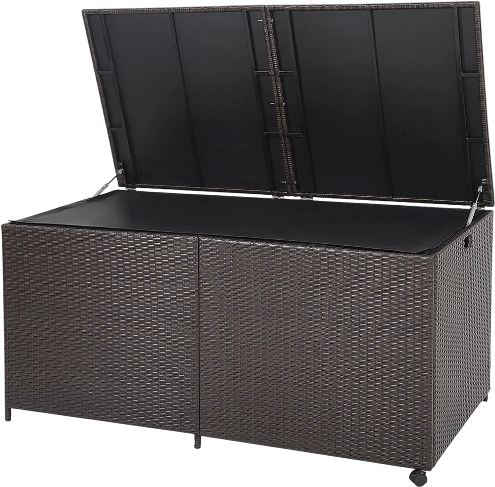 175 Gallon Outdoor Storage Box with Universal Wheels and Zippered Liner