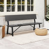 72 Inch Extra Long Bench with All-Weather HDPE Seat & Back for Yard Garden Porch-Gray - Gallery View 1 of 9