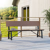 Extra long 72-inch bench with brown HDPE seat and back, perfect for outdoor gardens and porches, supports 1100 lbs.
