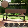 72-inch extra long bench with brown HDPE seat and back, perfect for outdoor gardens and porches, supporting up to 1100.