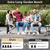 Extra long 72-inch garden bench with HDPE seat, accommodating 4 adults, ideal for outdoor spaces and porches.