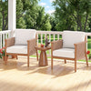 Patio Acacia Wood Chair Set of 4 with Woven Rope Armrests and Seat Back Cushions for Backyard-White - Gallery View 1 of 9