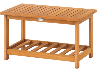 Costway Patio Acacia Wood 2-Tier Rectangular Coffee Table 11522549 New