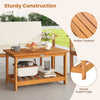 Rectangular acacia wood coffee table with slatted tabletop and sturdy legs, ideal for indoor or outdoor use.