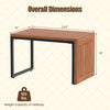 Acacia wood side table with slatted surface and metal frame, ideal for patio use and versatile 2-in-1 design.