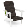 Side view of the patio Adirondack chair with a rattan padded seat and hidden cupholder, designed for stylish outdoor.