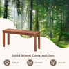 2-seater patio backless dining bench with solid wood construction and slatted seat, ideal for outdoor spaces.