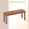2-seater patio backless dining bench with slatted seat, measuring 39.5" x 12" x 18.5", ideal for outdoor spaces.