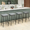 Set of four 29.5-inch patio bar stools with rattan seats and sturdy metal frames, perfect for kitchen or outdoor use.