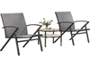 Set of 2 grey patio chairs with heavy-duty metal frames, perfect for outdoor relaxation on your porch or patio.