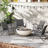 Set of two grey patio chairs with heavy-duty metal frame, perfect for outdoor relaxation on the porch or patio.