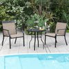 Patio Chairs Set of 2 with All Weather Breathable Fabric-Brown - Gallery View 1 of 10