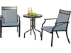 Patio chairs set of 2 with blue breathable fabric, perfect for poolside or patio relaxation.