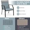 Patio chair set of 2 with breathable blue fabric, quick-drying and wear-resistant, ideal for poolside or patio use.