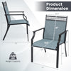 Patio chair dimensions with breathable blue fabric, featuring a 330 lbs weight capacity for versatile outdoor use.