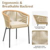 Curved backrest patio chair with cushion in yellow, designed for comfort and relaxation in outdoor spaces.