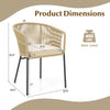 Curved backrest patio chair dimensions with seat cushion, yellow, supports up to 400 lbs for outdoor relaxation.
